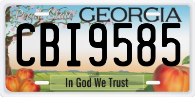 GA license plate CBI9585