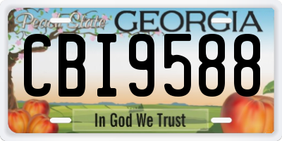 GA license plate CBI9588
