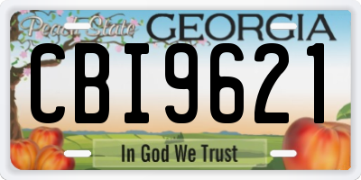 GA license plate CBI9621