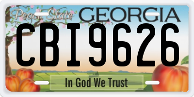 GA license plate CBI9626