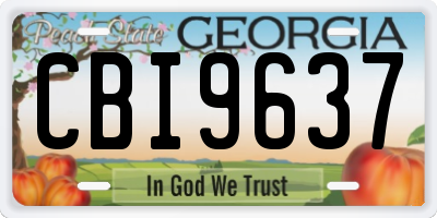 GA license plate CBI9637