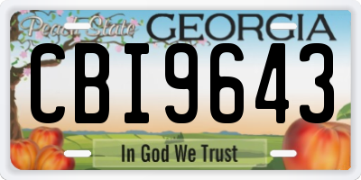 GA license plate CBI9643