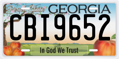 GA license plate CBI9652