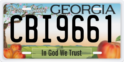 GA license plate CBI9661