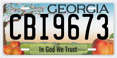 GA license plate CBI9673