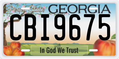 GA license plate CBI9675