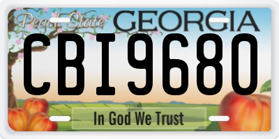 GA license plate CBI9680