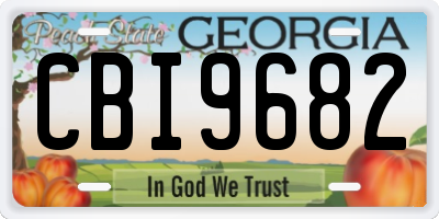 GA license plate CBI9682