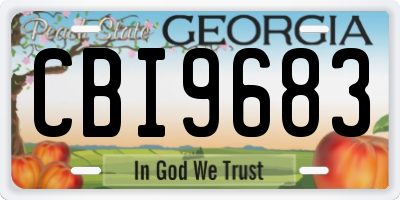 GA license plate CBI9683