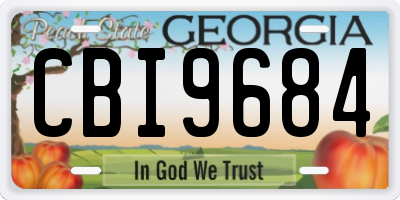 GA license plate CBI9684