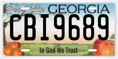 GA license plate CBI9689