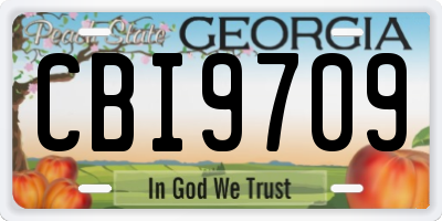 GA license plate CBI9709
