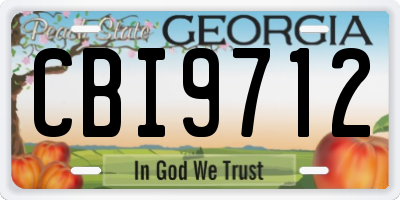 GA license plate CBI9712