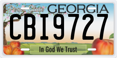 GA license plate CBI9727