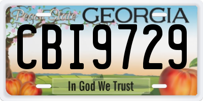 GA license plate CBI9729
