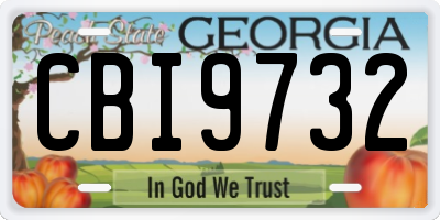 GA license plate CBI9732