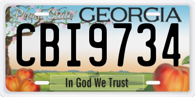 GA license plate CBI9734