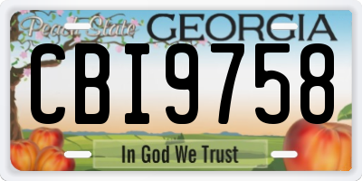 GA license plate CBI9758