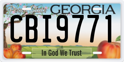 GA license plate CBI9771