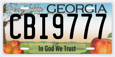 GA license plate CBI9777