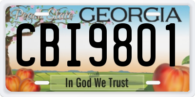 GA license plate CBI9801