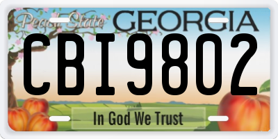 GA license plate CBI9802