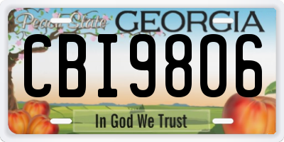 GA license plate CBI9806