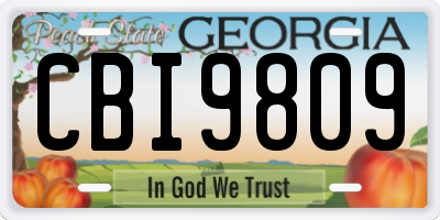 GA license plate CBI9809