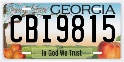 GA license plate CBI9815