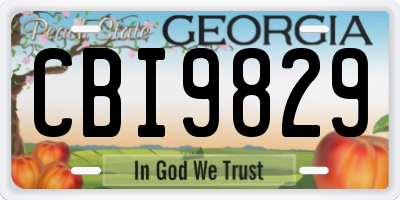 GA license plate CBI9829