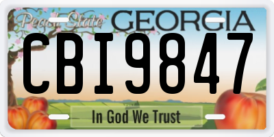 GA license plate CBI9847