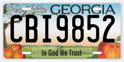 GA license plate CBI9852