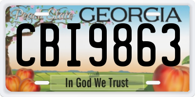 GA license plate CBI9863