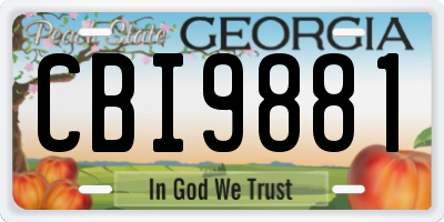 GA license plate CBI9881