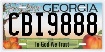 GA license plate CBI9888