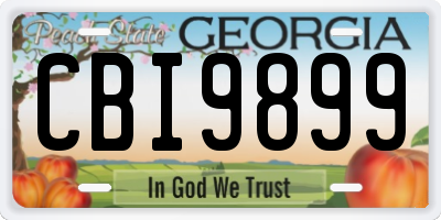 GA license plate CBI9899