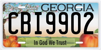 GA license plate CBI9902