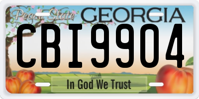 GA license plate CBI9904