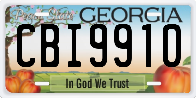 GA license plate CBI9910
