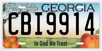 GA license plate CBI9914