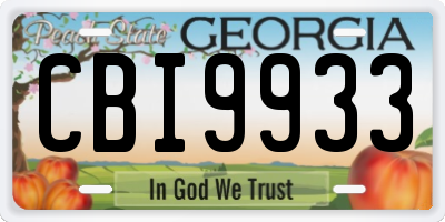 GA license plate CBI9933