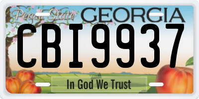 GA license plate CBI9937