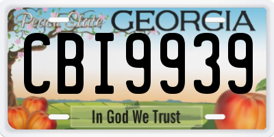 GA license plate CBI9939