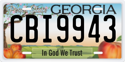 GA license plate CBI9943