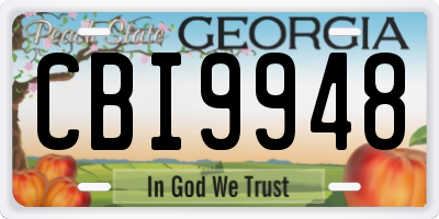 GA license plate CBI9948