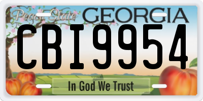 GA license plate CBI9954