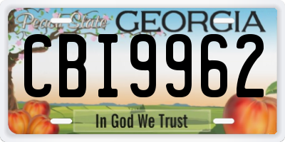 GA license plate CBI9962