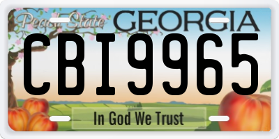 GA license plate CBI9965