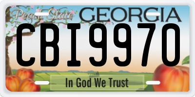 GA license plate CBI9970