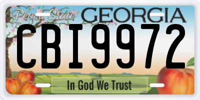GA license plate CBI9972